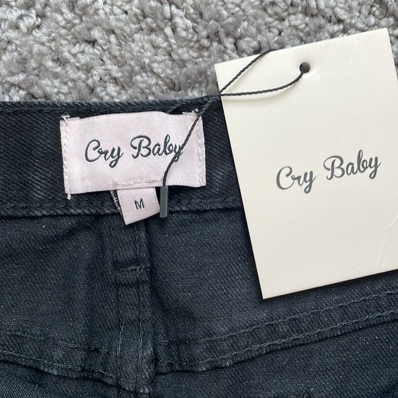 NWT Cry Baby Washed Black Denim Skirt - Picture 4 of 6